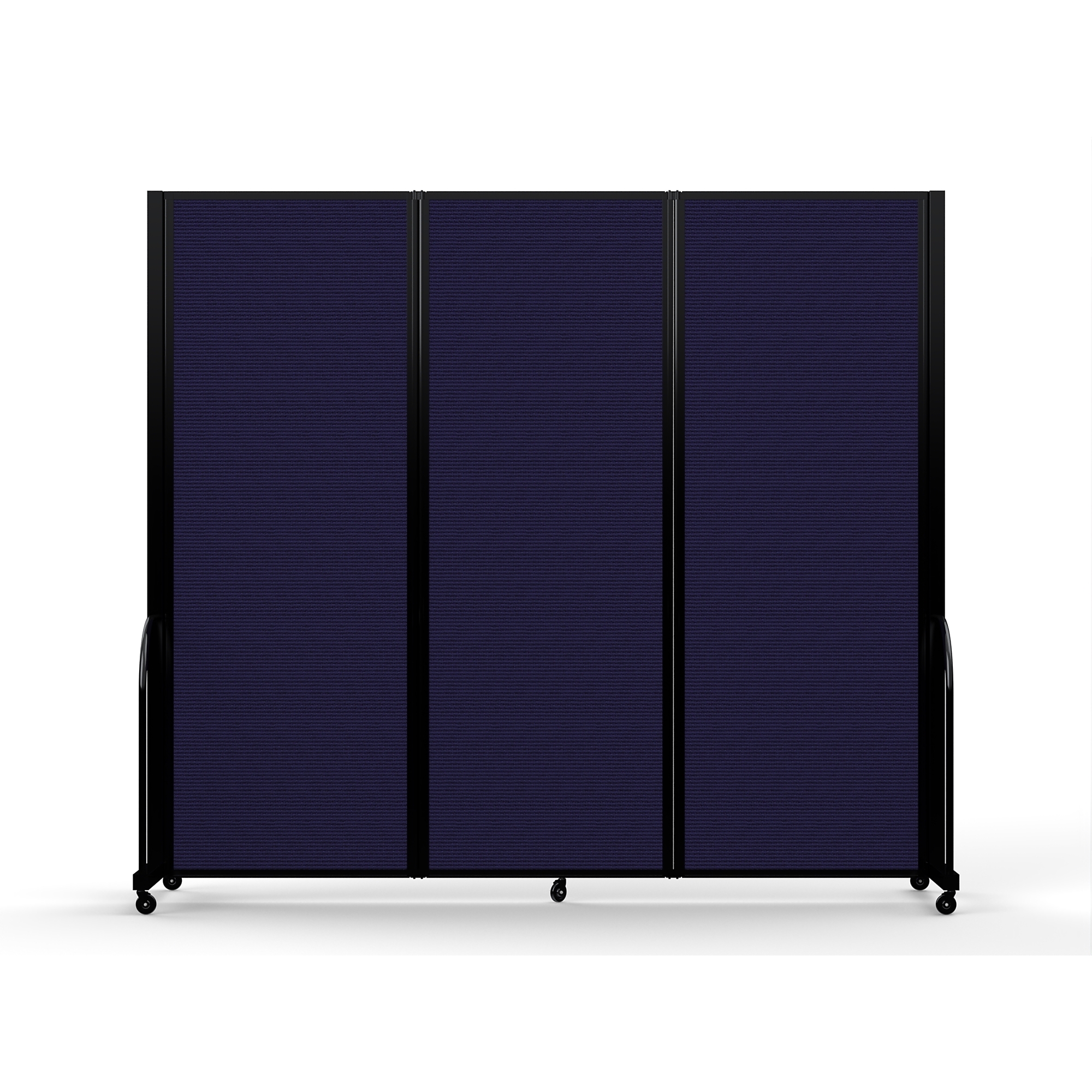 Screenflex Full Motion Divider — 7ft. 6in. x 8ft. 7in., Black Frame, Navy, Model# FSH-763-B-DV